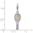 thumbnail image 5 of Sterling Silver Ss Amore La Vita Rh-Plated Gold-Plated Cz 3-D Tennis Racquet Charm (Width 8.25) (Length 32) - Jbsp, 5 of 5