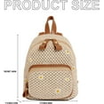 thumbnail image 6 of LinYooLi Summer Trendy Handmade Woven Crochet Straw Backpack Boho Backpack Purse for Women Vacation (Khaki), 6 of 7