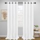 thumbnail image 1 of Cortinas opacas fáciles de usar para dormitorio, 2 paneles, blancas, 132 x 244 cm, 1 of 7