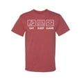 thumbnail image 2 of Eat Sleep Game Video Gamer Gift Fan Pop Culture Men's Graphic T-Shirt, Vintage Heather Red, 3XL, 2 of 3