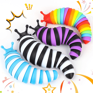 KiddiTouch 4-Pack 3D Articulated Slug Fidget Toys