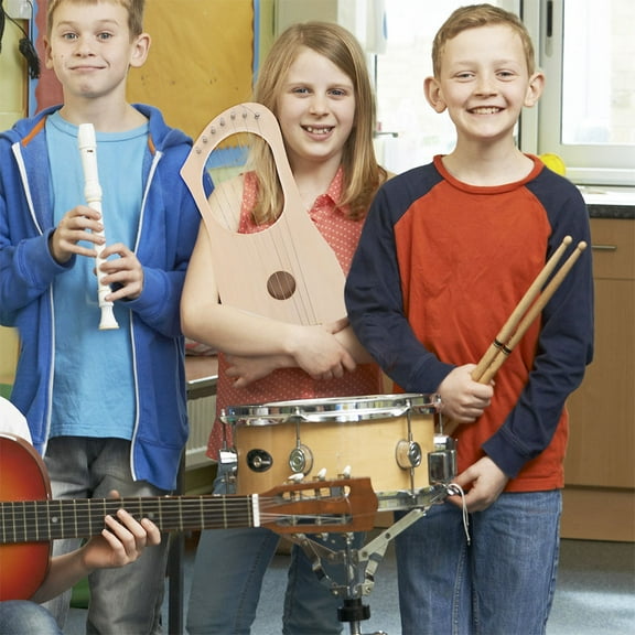 SEWCHICS Handmade Solid Wood Lyre Harp Bass 1 Set with Rich Range for Professional Musicians Beige