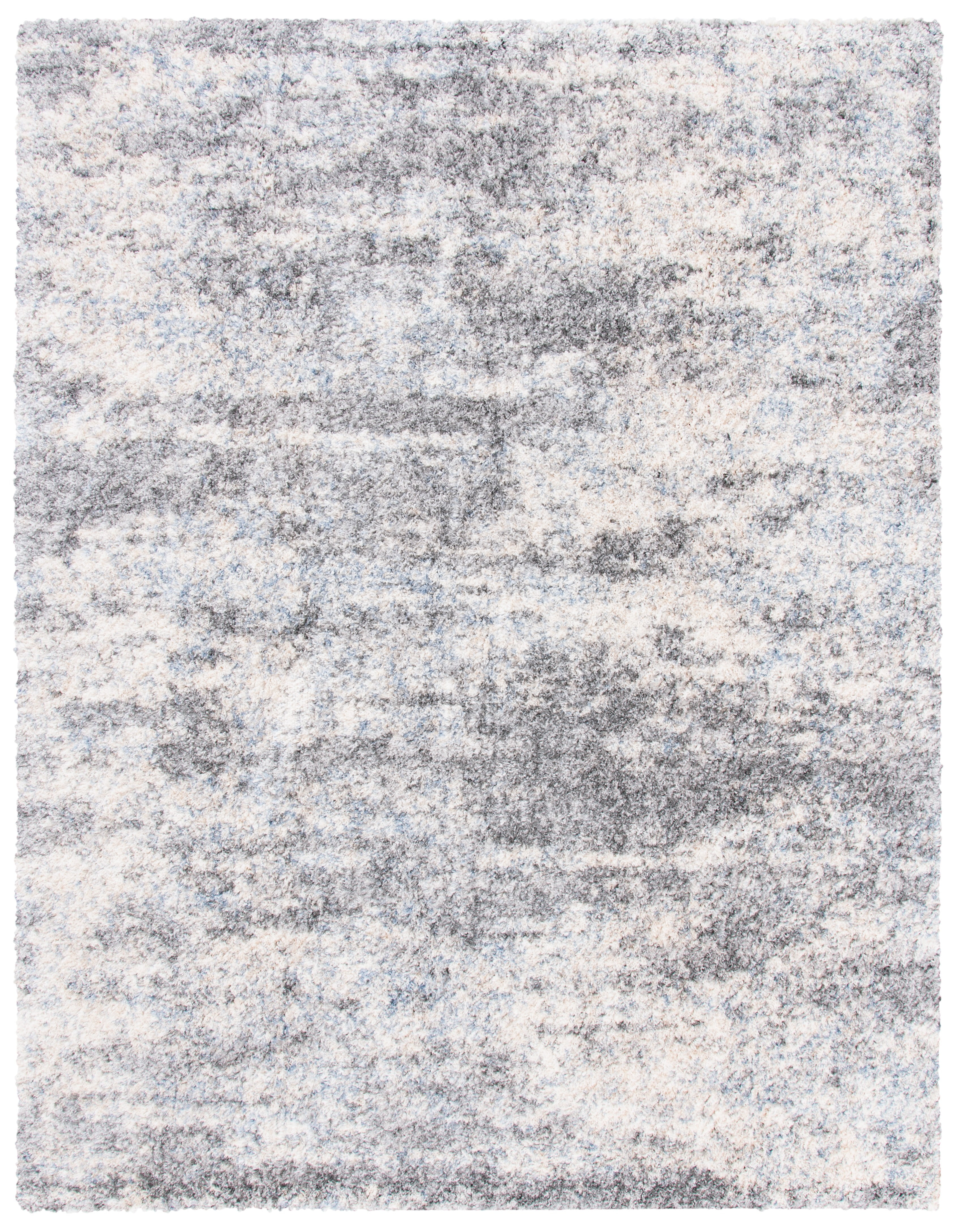 SAFAVIEH Berber Damian Abstract Shag Area Rug, Gray Blue/Cream, 10' x 14'