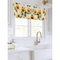 thumbnail image 3 of Valances for Windows Vintage Sunflower Rod Pocket Cafe Window Treatments Valance Curtains for Kitchen Bathroom Laundry Basement Windows 42"x18", 3 of 9