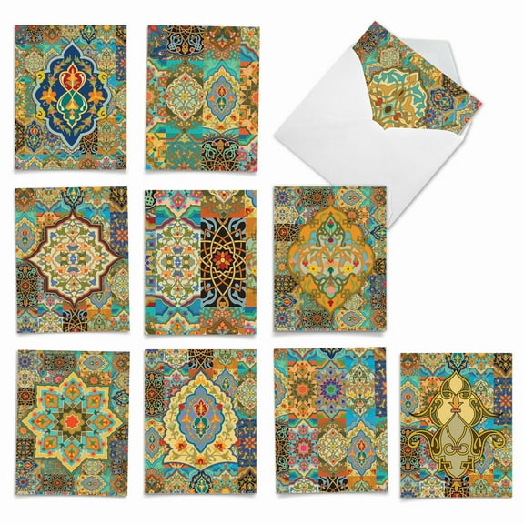 10 Thank You Note Cards Pack (4 x 5.12 Inch) - ARABIAN SIGHTS M6588TYG