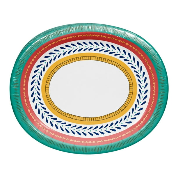 Artstyle 'Circle Soiree' Paper Plates 10x12 Oval Platter, 35 ct