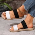 thumbnail image 2 of Avtoify Summer Flats Shoes Women Fashionable Versatile Color Blocked Plus Size Trendy Comfortable Beach, 2 of 6