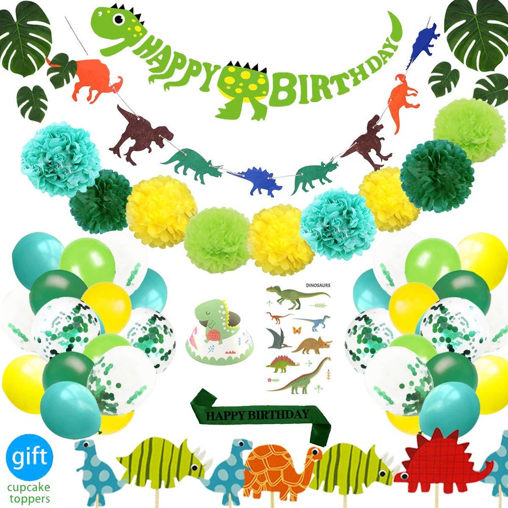 69 Pack Dinosaur Party Supplies Little Dino Party Decorations Set for Kids Birthday Party, Baby