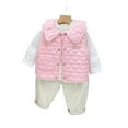 thumbnail image 2 of Esaierr Toddler Baby Newborn Puffer Vest for Kids Girls Vest Jacket Lapel Button Pockets Autumn Winter Baby Small Fragrant Wind Waistcoat Padded Thickened Vest for 9M-6Y, 2 of 5