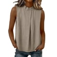 thumbnail image 2 of Womens Loose Fit Casual Flowy Tank Tops Square Neck Trendy Sleeveless Summer Tops Clothes Spring Outfits 2026 Casual Linen Top Fashion Clothing Khaki M, 2 of 6