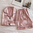 thumbnail image 7 of Your-Sty Womens Silk Satin Pajama Sets Short Sleeve Button Down Sleepwear Cozy Loungewear 2 Piece Pjs Shorts Set S and 3XL, 7 of 7