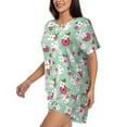 thumbnail image 2 of Rocae Bunny And Rose for Two Piece Sleepwear Pajamas Sets for Women Soft Short-Sleeved Pjs with Lounge Shorts 4X-Large, 2 of 9