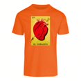 thumbnail image 3 of Playera Con Estampado De El Corazon De La Loteria Mexicana Tradicion Mexicana Color Anaranjado Talla Chica Marca Emil SaEs, 3 of 4