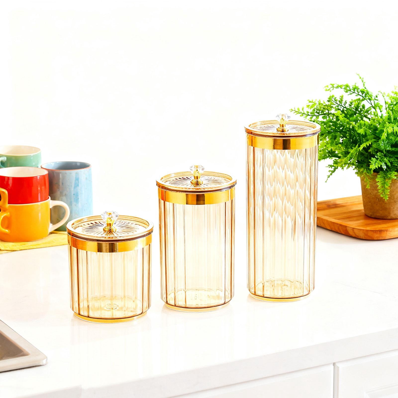 3 Pcs Pantry Organizer Storage Jar Airtight Design Durable PP Material for Kitchen Baking Café Flour Nut