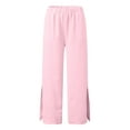 thumbnail image 7 of Labakihah Wide Leg Pants For Women Womens Trousers Wide Leg High Waist Trouser Fit Loose Yoga Long Pants Pink, 7 of 7