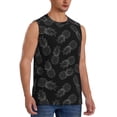 thumbnail image 2 of Haiem Men's White Pineapples Print Tank Tops Summer Sleeveless Cut Off Workout T-Shirts Fitness Vest Athletic Undershirts-Small, 2 of 8