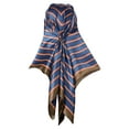 thumbnail image 6 of INSPIRE CHIC Women 35" Striped Square Scarf, Large Satin Silk Like Scarves Shawl Neckerchief Head Wrap Bandanas 35.4x35.4" Navy Blue, 6 of 6