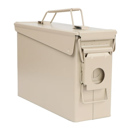 Redneck Convent Waterproof Ammo Box - .30 Caliber Large Ammunition Cases and Holders Storage Container with Flip Top Tan