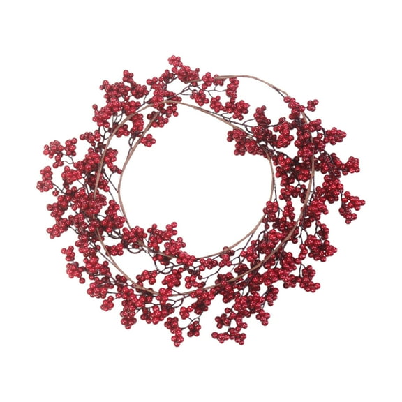 hulanddfd Christmas Berry String Garland, 106.3in Festival Lighted Berry Beaded Garland With Lights, Artificial Lighted Red Garland for Indoor Mantle Staircase Home Xmas Decoration Red-2