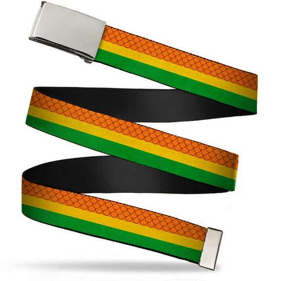 Adjustable Belt, Clamp Buckle, Cut-to-Fit, Aquaman Rasta