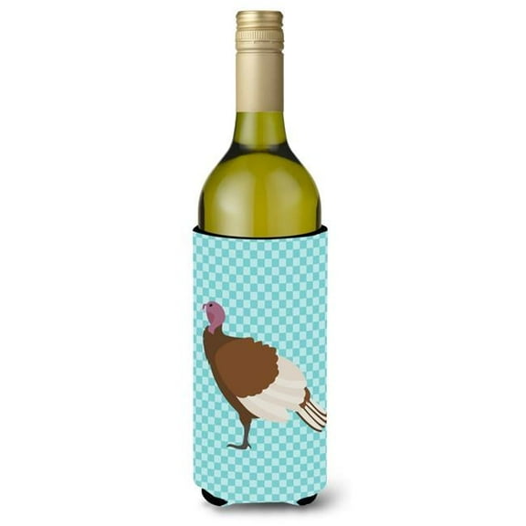 Bourbon Red Turkey Hen Blue Check Wine Bottle Beverge Insulator Hugger