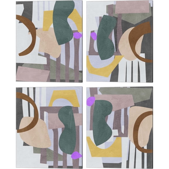 Great Art Now City Shades by Melissa Wang 4 Piece Canvas Art Set Each 12"W x 15"H