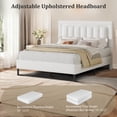 thumbnail image 7 of 4 EVER WINNER Full Bed Frame with Headboard, Bed Frame Full Size with Wooden Slats Support, Diamond Vertical Stripe Design, Mattress Foundation, No Box Spring Needed, White, 7 of 7