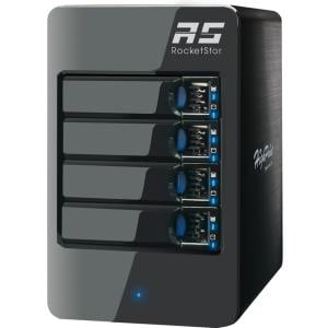 HighPoint RocketStor 6314A DAS Array - 4 x HDD Supported - 32 TB Supported HDD Capacity - 4 x Total Bays - Serial Attached SCSI (SAS), Serial ATA - Thunderbolt 2 - 0, 1, 5, 6, 10, JBOD RAID