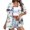 White, variant on Women Shirts Clearance Items Women's Linen Shirt Women's Shirt Soft Cool Summer Shirt Floral Tropical Print V Neck T Shirt Short Sleeve Button Lapel Top