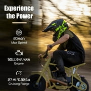 FRP 50cc Gas Dirt Bike - Mini Motorcycles for Young Riders, Gas Powered Mini Bike with Safety Kill Switch, Tubeless Tires, Easy Pull Start, and EPA Approved (Yellow)