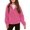 Pink, variant on Girls Sherpa Fleece Jacket Full Zip Long Sleeve Stand Collar Outerwear Soft Fluffy Warm Casual Winter Coat for Kids