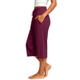thumbnail image 6 of Bloomae Women's Capri Pants Lightweight Casual Wide Leg Yoga Capris Pants Loose Comfy Elastic High Waist Drawstring Cropped Lounge Sweatpants with Pockets, 6 of 10
