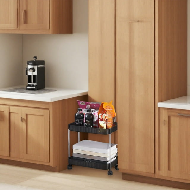 QIPOPIQ Chariot Roulant avec Roues, Chariot Utilitaire avec Poignée, Organisateur de Rangement Mobile en Acrylique Transparent pour Cuisine, Salle de Bain, Chambre de Bébé