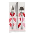 thumbnail image 3 of Contemporary Home Living Set of 6 Red and White Two Hearts Print Modern Style Napkins, 3 of 3