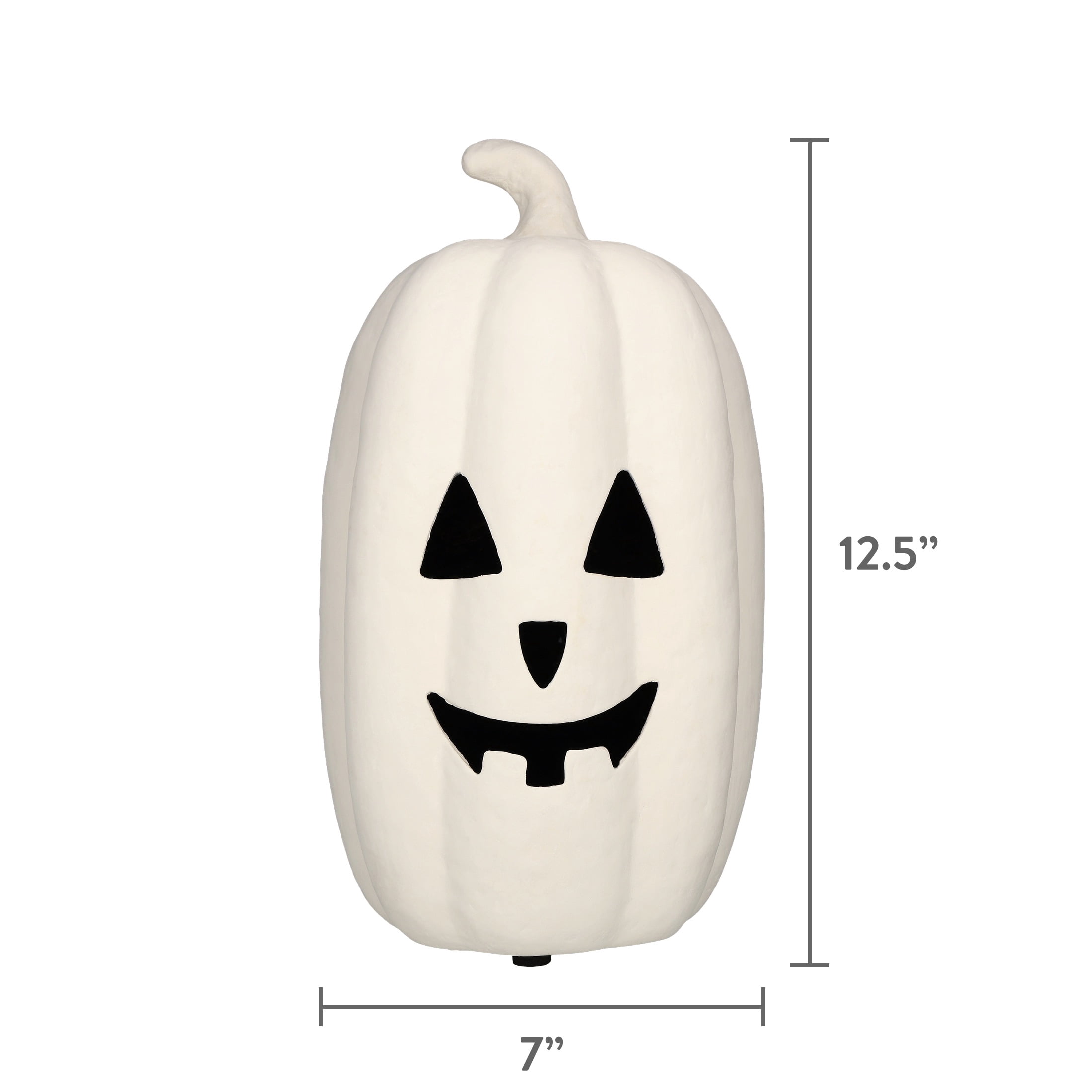Paper Mache Jack-o'-Lantern Decoration, White, 12.6", Halloween by Way To Celebrate