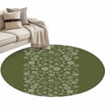 thumbnail image 6 of Japanese Round Rug 3ft Washable Circle Entryway Rugs Non Slip Green Rustic Retro Pastoral Floral Leaves Area Rug Indoor Floor Carpet for Bedroom Kitchen Living Room Home Office Dining Room Nursery, 6 of 8