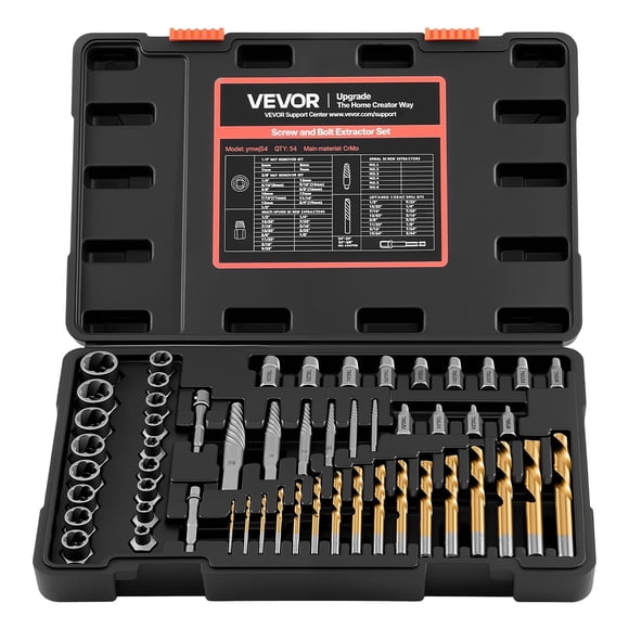 Kit extractor de tornillos VEVOR, 54 piezas, fácil de sacar
