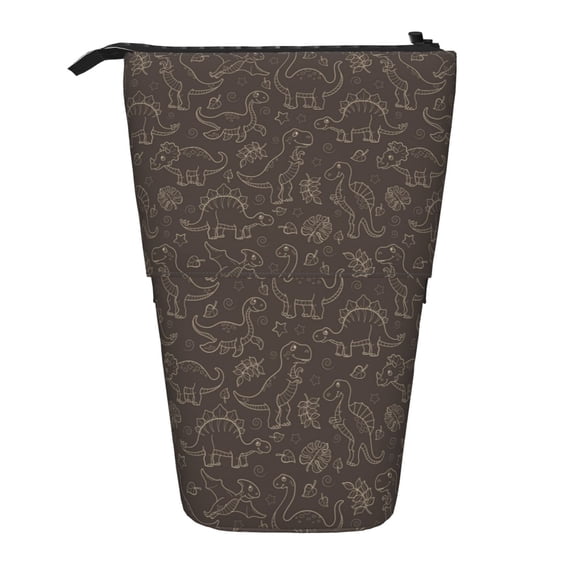 Picia Dinosaur Print Telescopic Pencil Case, Telescopic Pen Holder Telescopic Pencil Pouch Bag Stationery Pencil Case Box Storage Organizer Makeup Bag