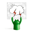thumbnail image 1 of Weather Lightning Cloud ilustración patron Estante de notas, estante de ranas de animales de dibujos animados, 1 of 3