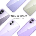 thumbnail image 2 of DUEDUE Sparkly Glitter Case for iPhone 17,Slim Shockproof Protective Cover,Anti-Yellowing Clear Purple TPU & Silver Glitter PC Back, 2 of 8
