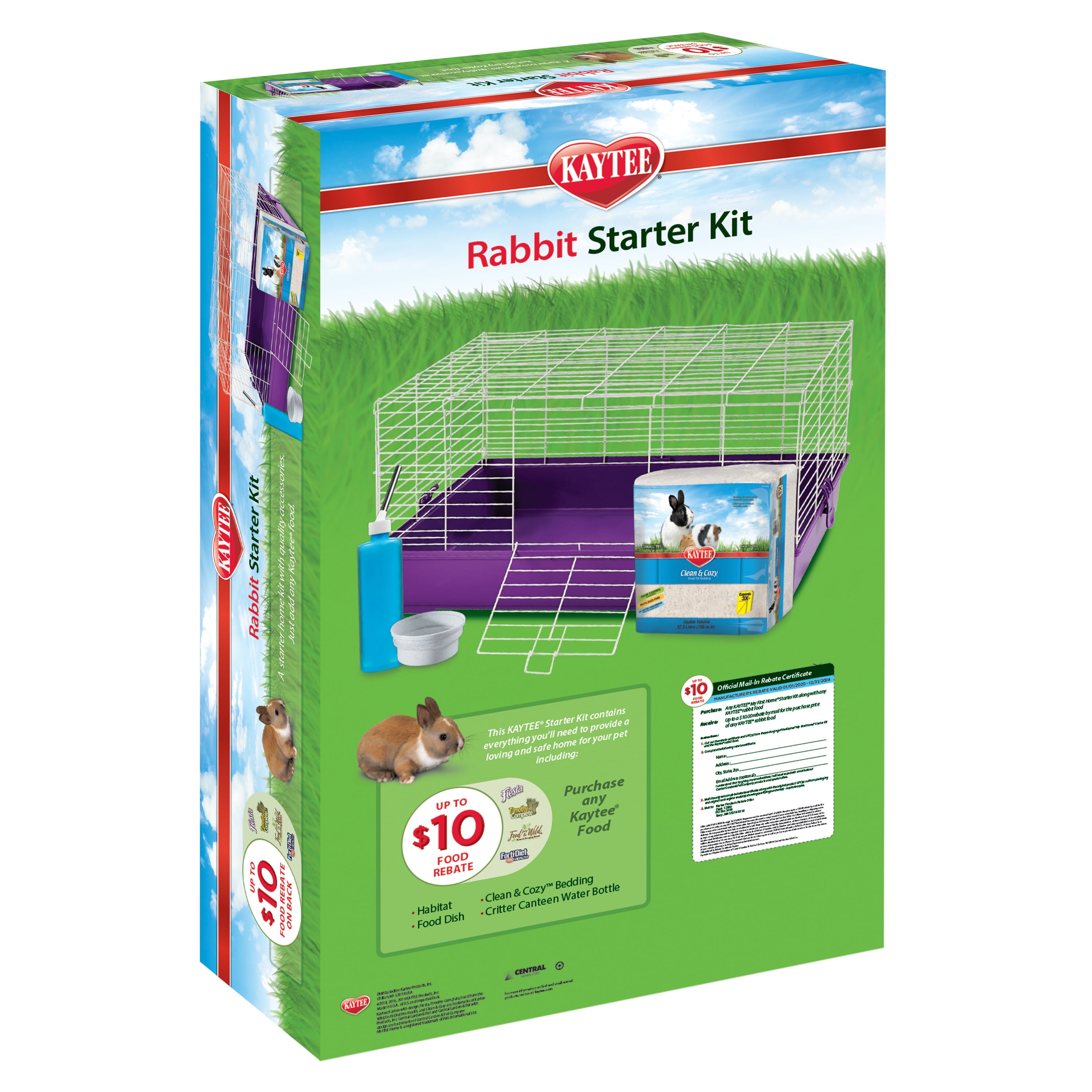 Kaytee My First Home Starter Kit Habitat for Pet Rabbits, 30 x 18