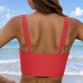 thumbnail image 3 of Bikini Tops for Women Cropped StrapCore Tankini Tops Beach Padded Knot Twist Cut Out Adjustable Swimwear Top Only, 3 of 5