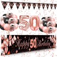 thumbnail image 6 of SPECOOL Women 50th Birthday Decorations, Black Rose Gold Happy 50th Birthday Yard Banner, 50th Happy Birthday Balloons for Girlfriend Wife Mother 50th Anniversary Birthday Party Supplies, 6 of 8
