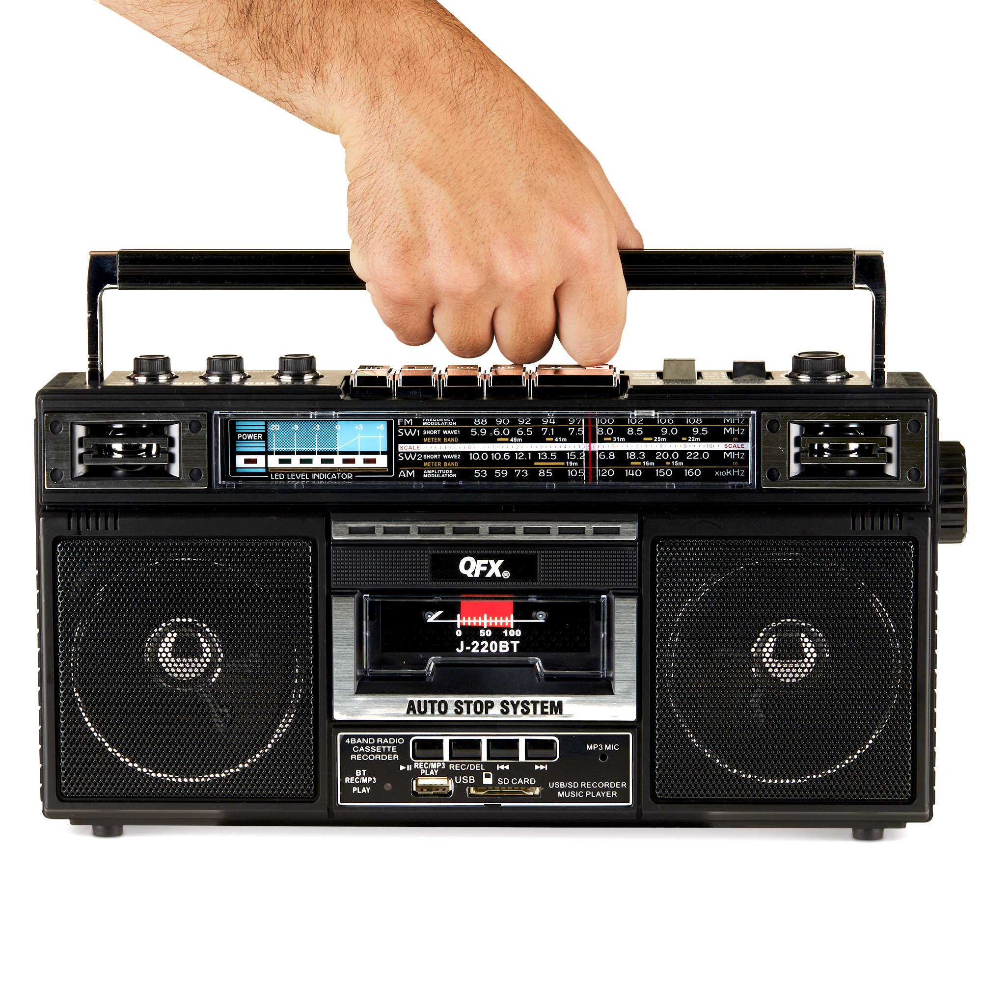 QFX J-220BT Cassette Boombox with Bluetooth and Radio photo 6