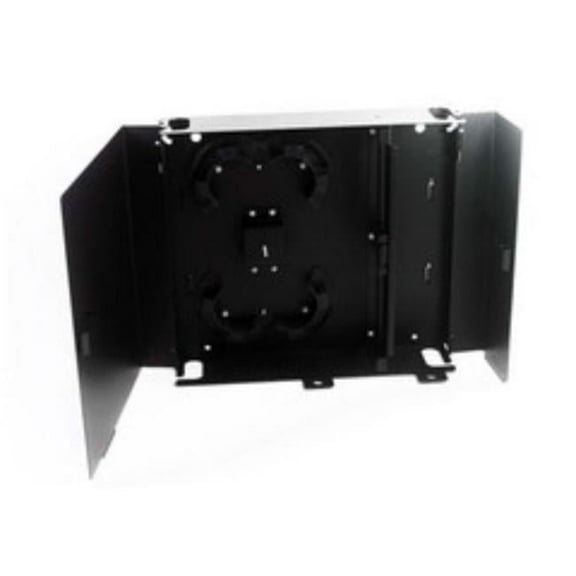 Cablewholesale 61F2-01001 Fiber Wall Mount Patch Panel with Enclosure, Unloaded & Holds 2 Adapter Plates, Black