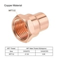 thumbnail image 3 of Uxcell 5/8 Inch Copper Female Adapters NPT1/2 Internal Thread Welding Fitting for Household Water Pipe, 3 of 6