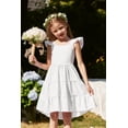 thumbnail image 2 of Vestido para niños pequeños Arshiner de algodón blanco con lazo sin espalda 4T, 2 of 6
