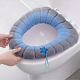 thumbnail image 6 of Four Seasons Universal With Handle Toilet Mat Bathroom Soft Toilet Cover Pad Thickened Warm Washable Stretch Easy To Install Cushion Cover The Cushion,As Shows B,Fiber, 6 of 8