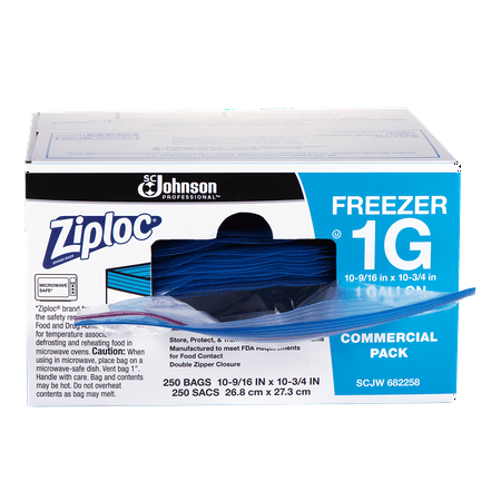 Ziploc Freezer Bags, Gallon, 250 Ct