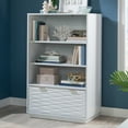 thumbnail image 2 of Sauder Morgan Main Contemporary Engineered Wood Bookcase with Drawer in White, 2 of 13